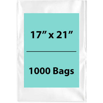 17X21 inches Clear Flat Poly Bags 1.5Mil Open Top (LDPE)